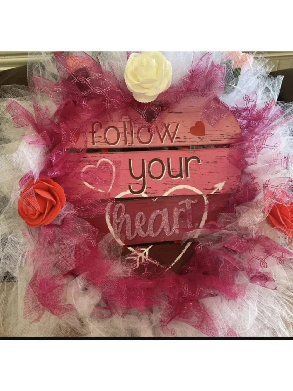 Valentines Day-Follow Your Heart-custom handmade wreath